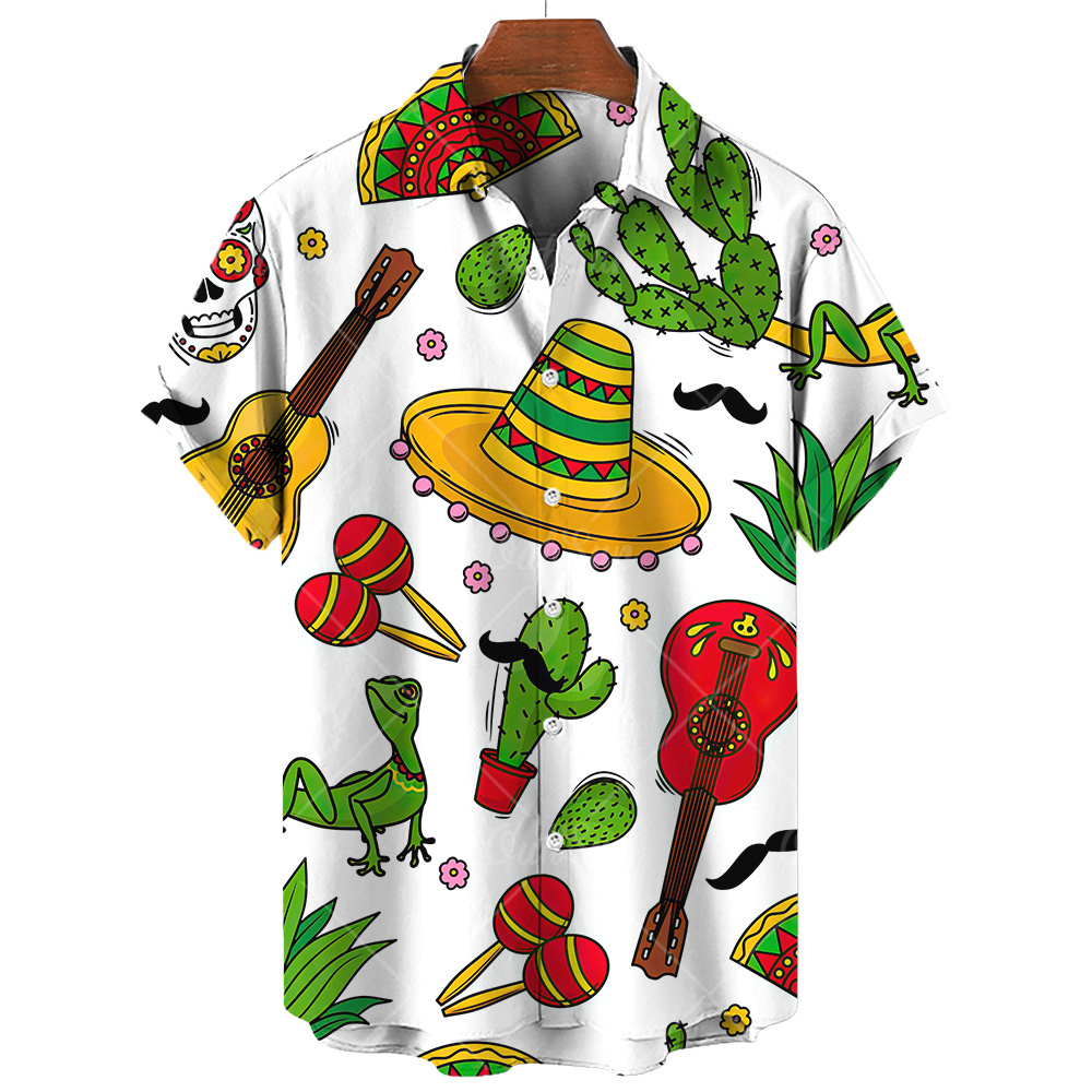 Musical Instrument Hawaiian - Koszule z instrumentami muzycznymi męskie topy