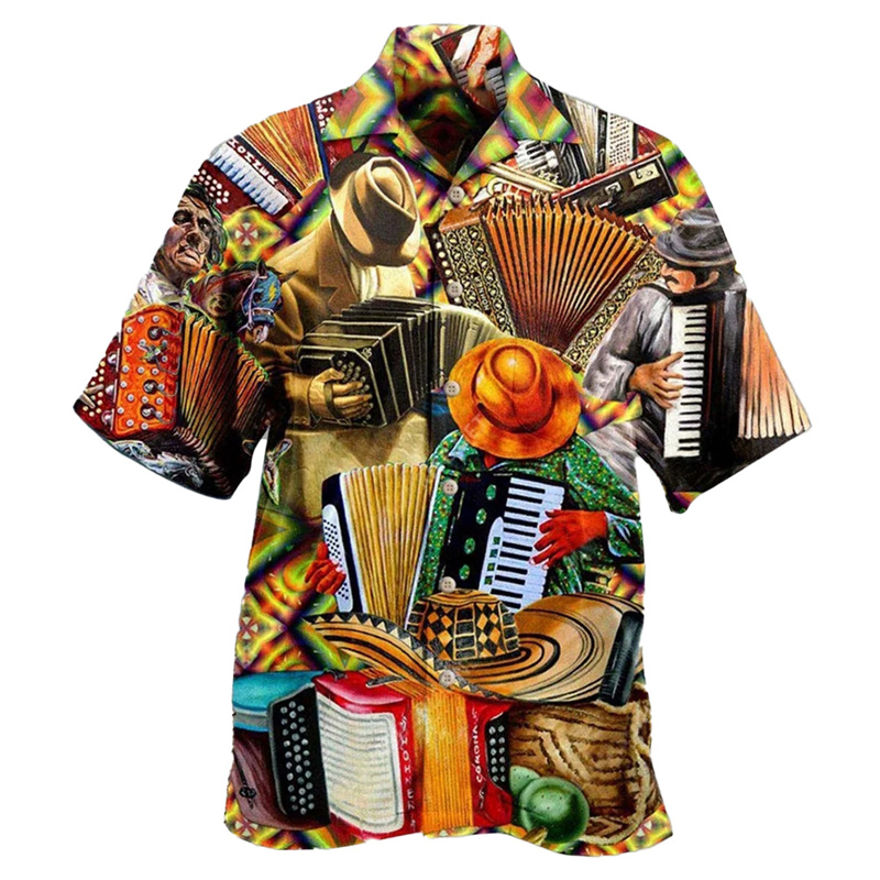 Musical Instrument Hawaiian - Guitar Music Graphic Hawaiian Shirt For