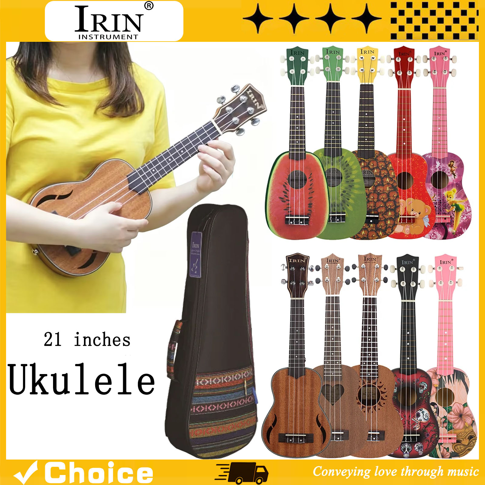 Musical Instrument Hawaiian - Ukulele hawajskie 21 cali, sopranowe, dla