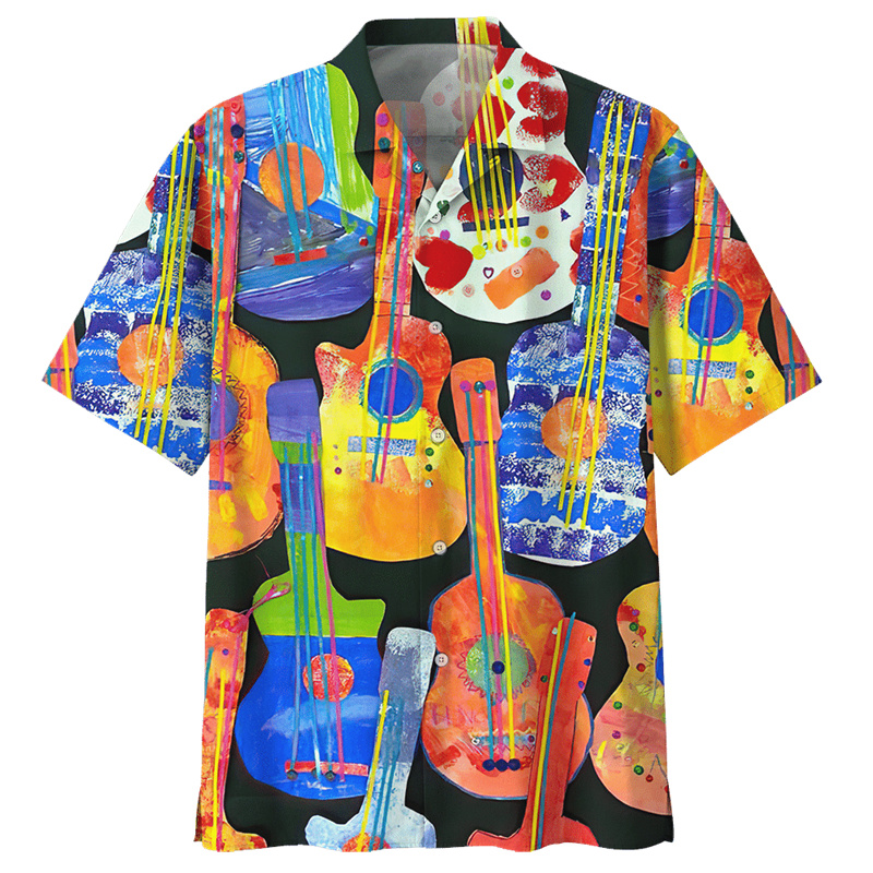 Kolorowy wzór gitary koszule h – Musical Instrument Hawaiian recenzja i cena