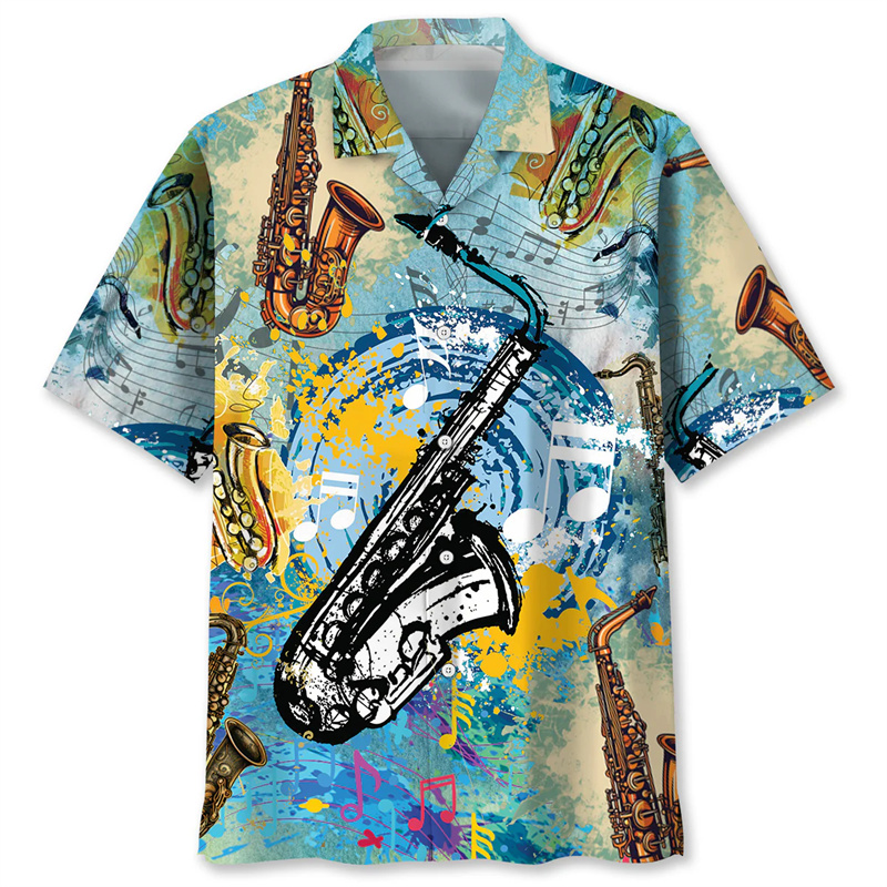 Saksofon tropikalna koszula ha – Musical Instrument Hawaiian recenzja i cena